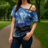 NZ Maori Matariki Scenery Cross Shoulder Shirt Galaxy Sky