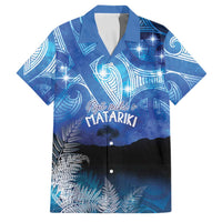 NZ Maori Matariki Scenery Family Matching Mermaid Dress and Hawaiian Shirt Galaxy Sky LT7 Dad's Shirt - Short Sleeve Galaxy - Polynesian Pride