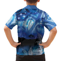 NZ Maori Matariki Scenery Family Matching Off Shoulder Short Dress and Hawaiian Shirt Galaxy Sky