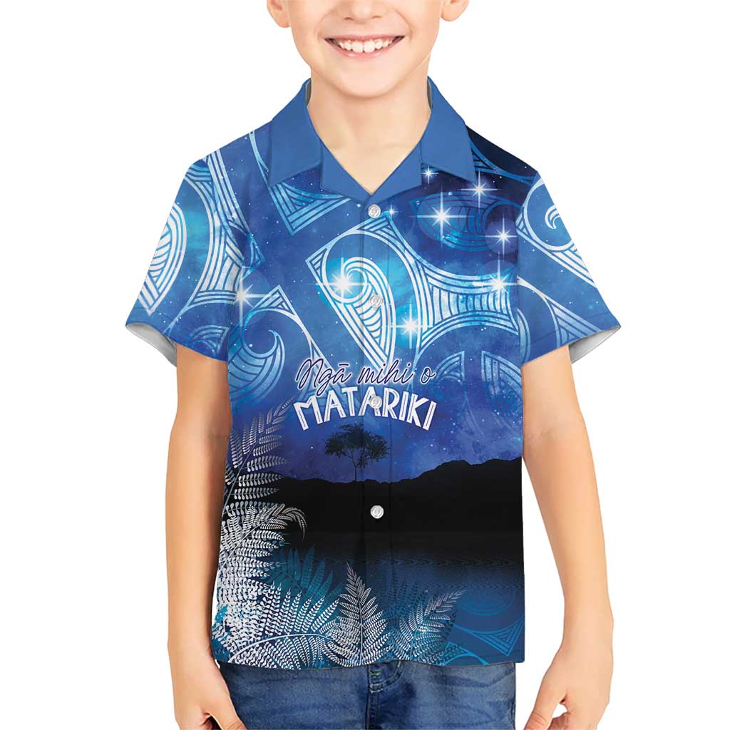 NZ Maori Matariki Scenery Family Matching Puletasi and Hawaiian Shirt Galaxy Sky
