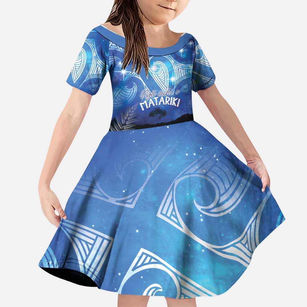 NZ Maori Matariki Scenery Family Matching Summer Maxi Dress and Hawaiian Shirt Galaxy Sky