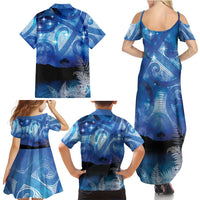 NZ Maori Matariki Scenery Family Matching Summer Maxi Dress and Hawaiian Shirt Galaxy Sky