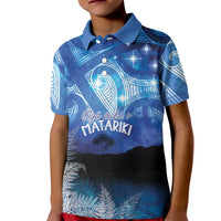 NZ Maori Matariki Scenery Kid Polo Shirt Galaxy Sky