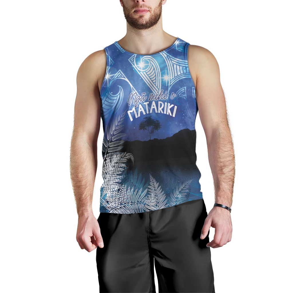 NZ Maori Matariki Scenery Men Tank Top Galaxy Sky