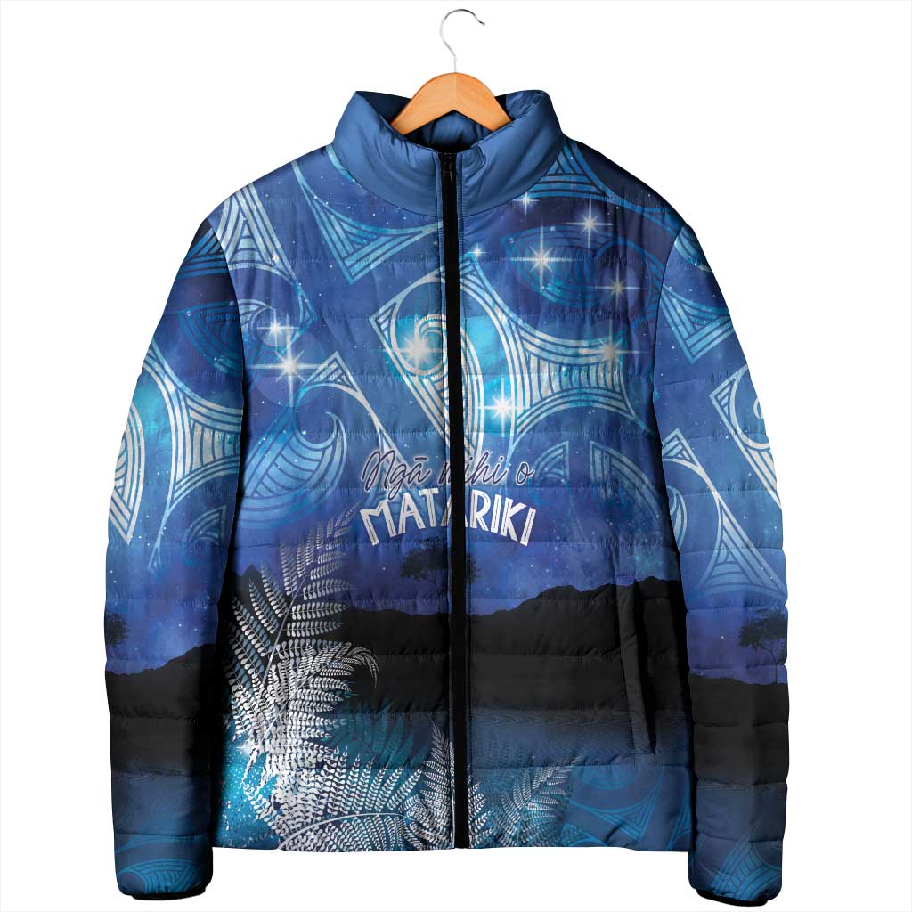 NZ Maori Matariki Scenery Padded Jacket Galaxy Sky