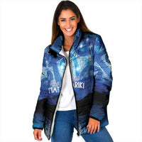 NZ Maori Matariki Scenery Padded Jacket Galaxy Sky