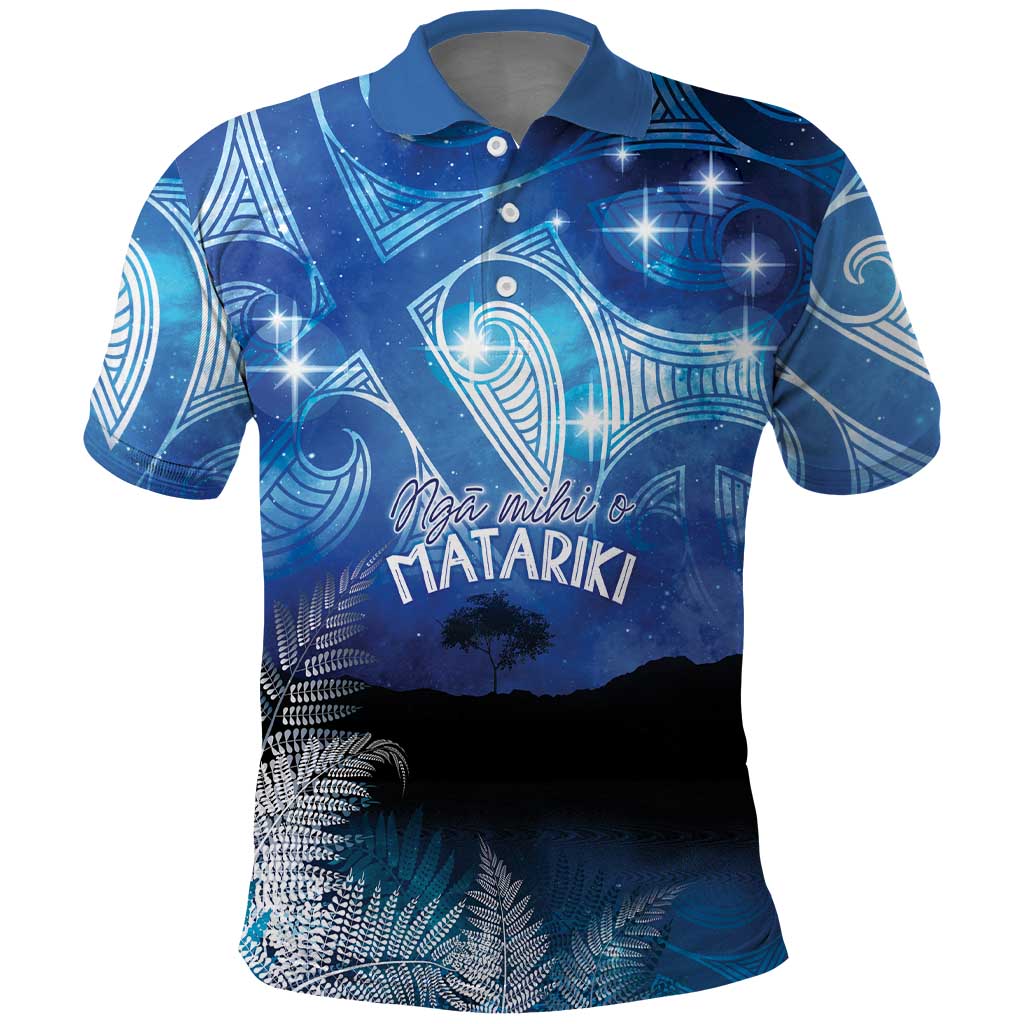 NZ Maori Matariki Scenery Polo Shirt Galaxy Sky