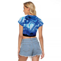 NZ Maori Matariki Scenery Raglan Cropped T Shirt Galaxy Sky