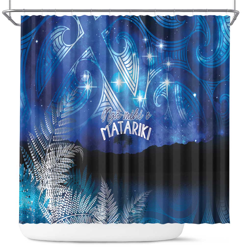 NZ Maori Matariki Scenery Shower Curtain Galaxy Sky