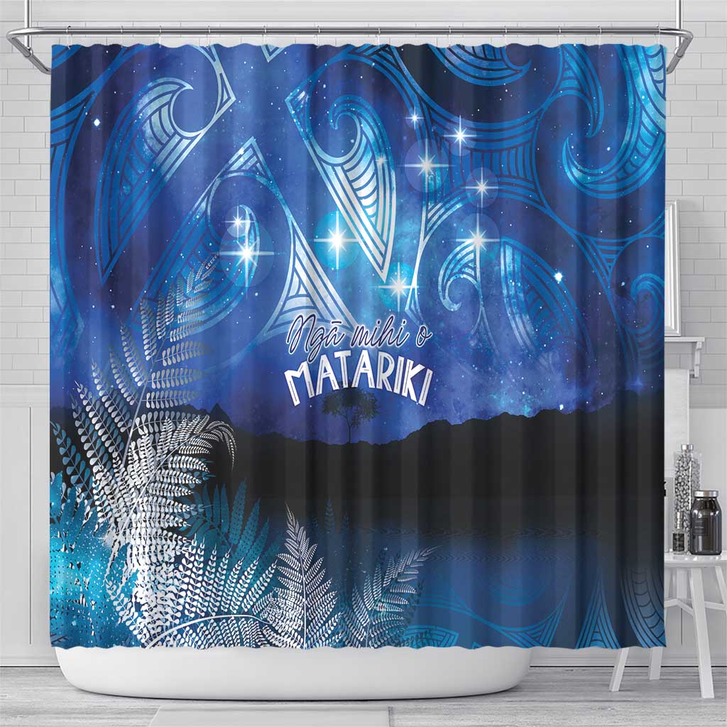 NZ Maori Matariki Scenery Shower Curtain Galaxy Sky