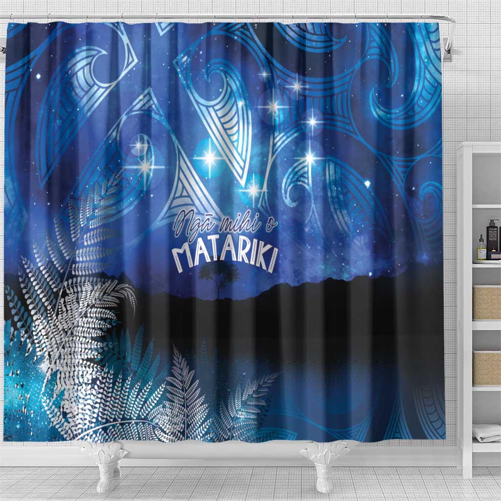 NZ Maori Matariki Scenery Shower Curtain Galaxy Sky