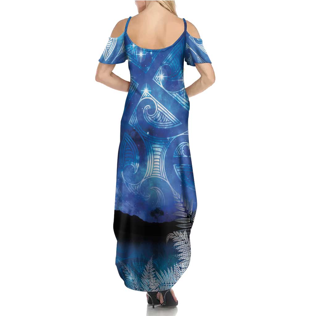 NZ Maori Matariki Scenery Summer Maxi Dress Galaxy Sky