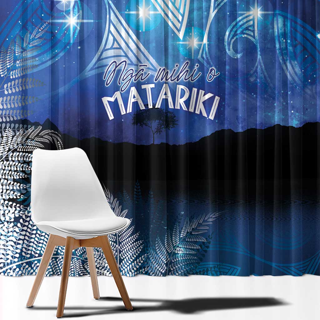 NZ Maori Matariki Scenery Window Curtain Galaxy Sky
