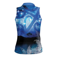 NZ Maori Matariki Scenery Women Sleeveless Polo Shirt Galaxy Sky