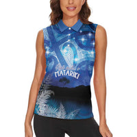 NZ Maori Matariki Scenery Women Sleeveless Polo Shirt Galaxy Sky