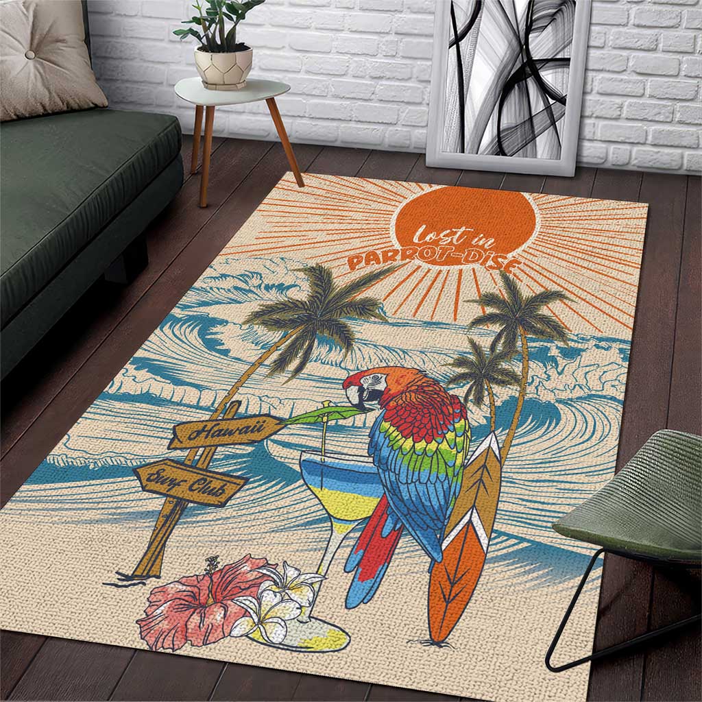 Christmas In July - Hawaii Retro Area Rug Lost In Parrot-dise