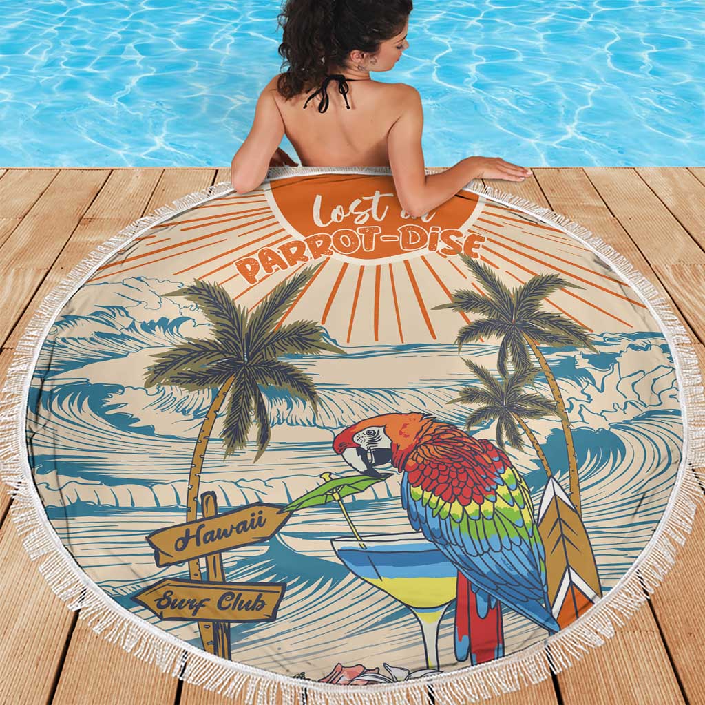 Christmas In July - Hawaii Retro Beach Blanket Lost In Parrot-dise
