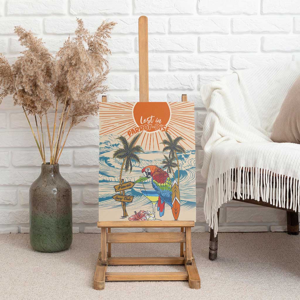 Christmas In July - Hawaii Retro Canvas Wall Art Lost In Parrot-dise