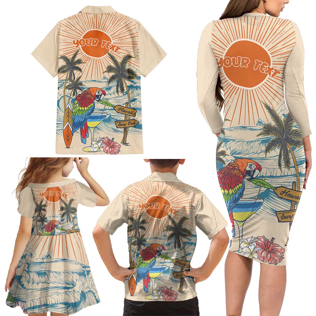 Personalized Christmas In July - Hawaii Retro Family Matching Long Sleeve Bodycon Dress and Hawaiian Shirt Lost In Parrot-dise LT7 - Polynesian Pride