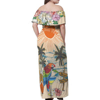Personalized Christmas In July - Hawaii Retro Family Matching Off Shoulder Maxi Dress and Hawaiian Shirt Lost In Parrot-dise LT7 - Polynesian Pride