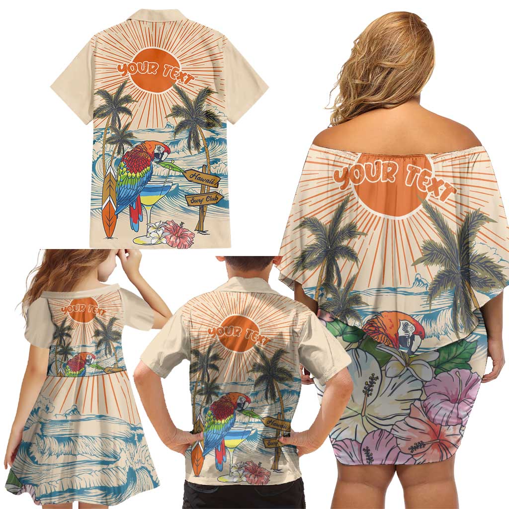 Personalized Christmas In July - Hawaii Retro Family Matching Off Shoulder Short Dress and Hawaiian Shirt Lost In Parrot-dise LT7 - Polynesian Pride