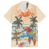 Personalized Christmas In July - Hawaii Retro Family Matching Summer Maxi Dress and Hawaiian Shirt Lost In Parrot-dise LT7 Dad's Shirt - Short Sleeve Beige - Polynesian Pride
