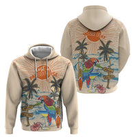 Personalized Christmas In July - Hawaii Retro Hoodie Lost In Parrot-dise