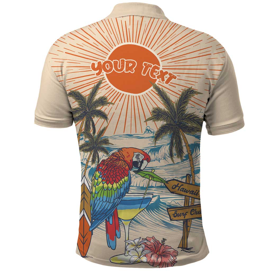 Personalized Christmas In July - Hawaii Retro Polo Shirt Lost In Parrot-dise