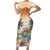 Personalized Christmas In July - Hawaii Retro Short Sleeve Bodycon Dress Lost In Parrot-dise