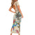 Personalized Christmas In July - Hawaii Retro Short Sleeve Bodycon Dress Lost In Parrot-dise