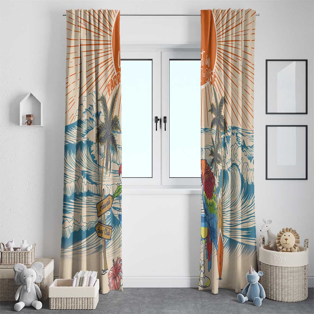 Christmas In July - Hawaii Retro Window Curtain Lost In Parrot-dise