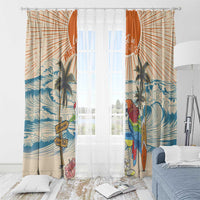 Christmas In July - Hawaii Retro Window Curtain Lost In Parrot-dise