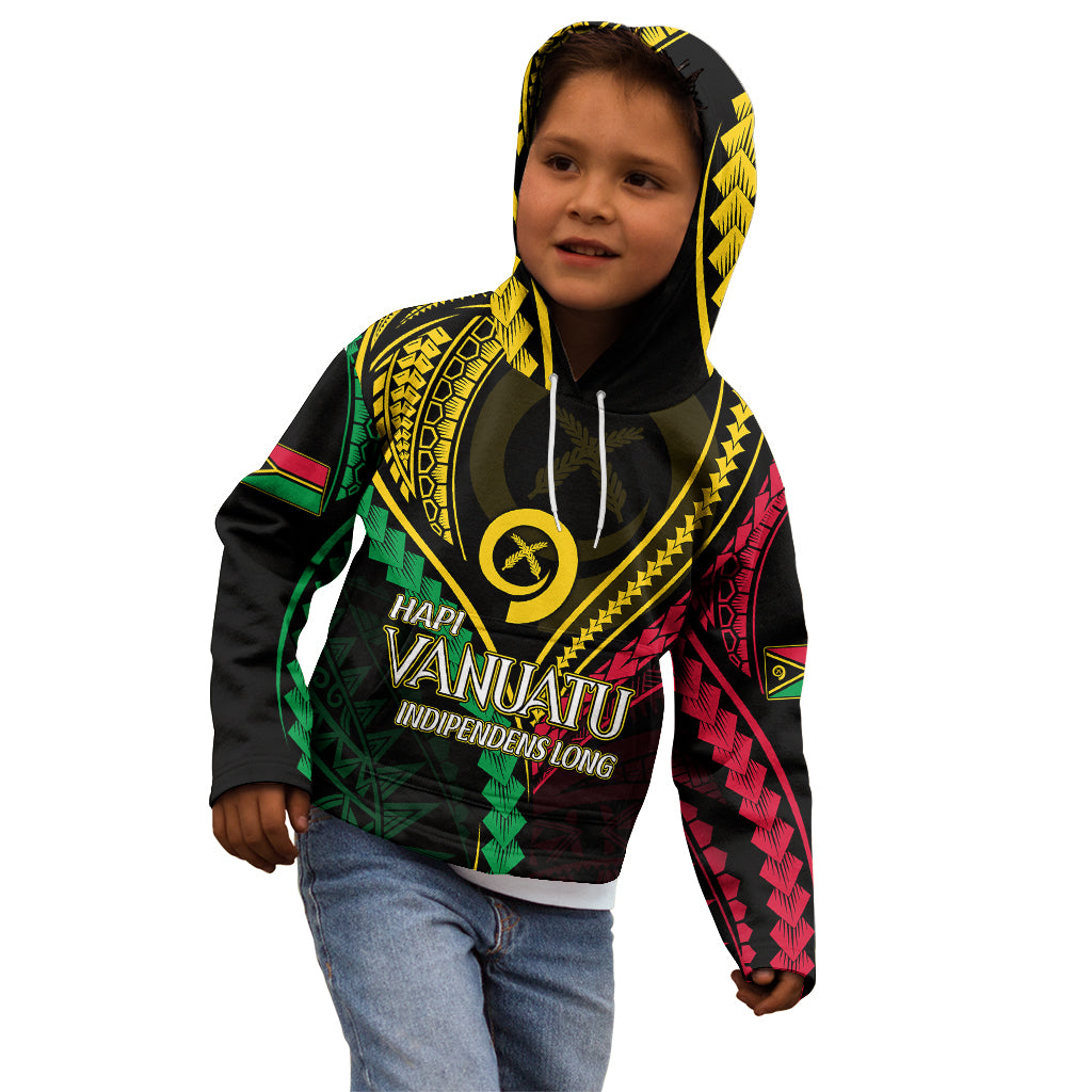 Personalised Vanuatu Kid Hoodie 43rd Hapi Indipendens Long LT7 - Polynesian Pride