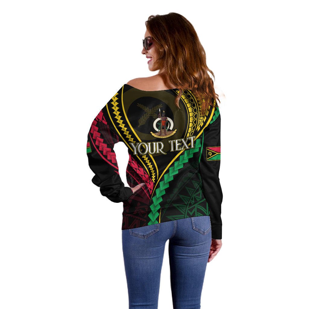 Personalised Vanuatu Off Shoulder Sweater 43rd Hapi Indipendens Long LT7 - Polynesian Pride