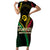 Personalised Vanuatu Short Sleeve Bodycon Dress 43rd Hapi Indipendens Long LT7 Long Dress Black - Polynesian Pride