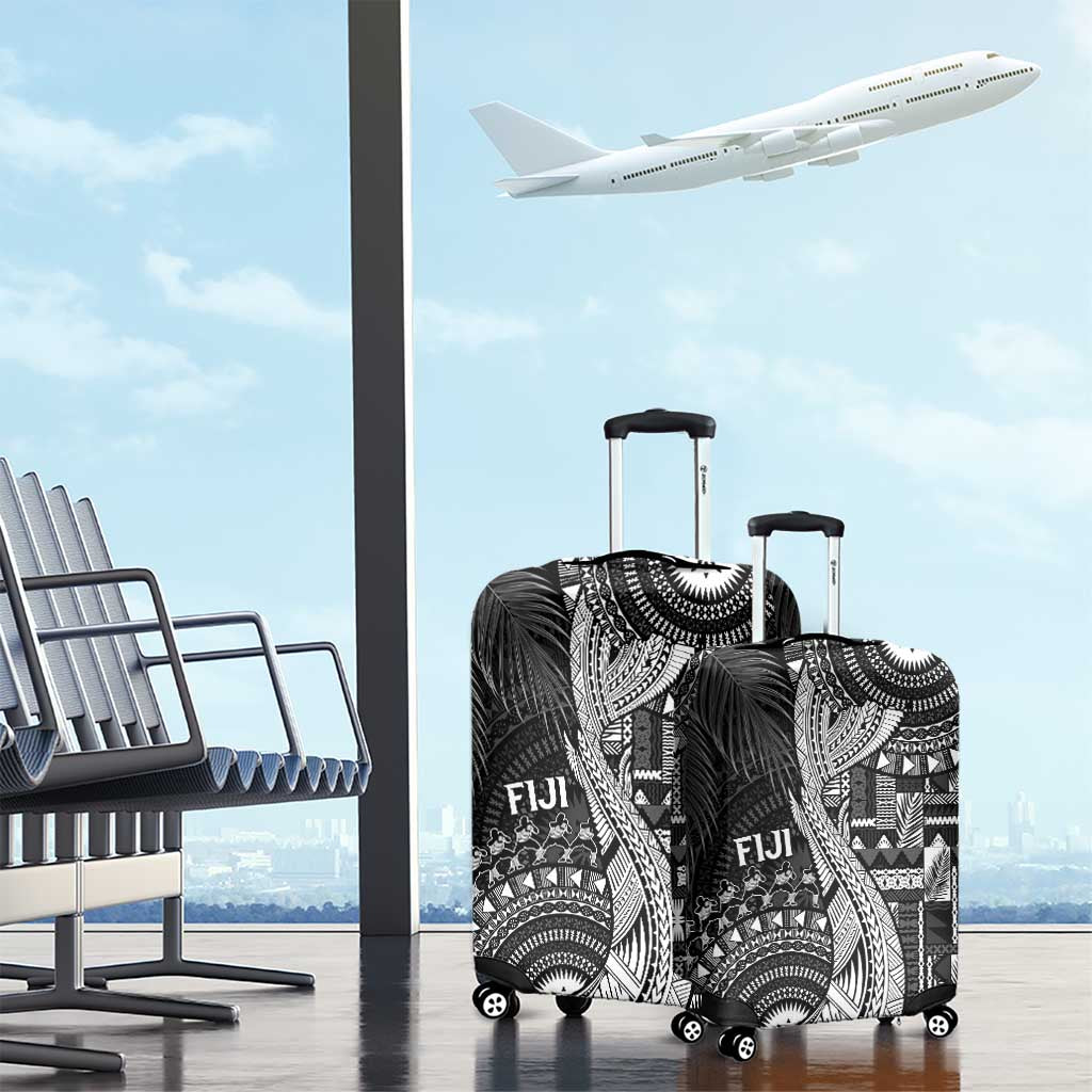 Fiji Rugby Bula Masi Luggage Cover Fish Tail Kaivity Cibi - Black