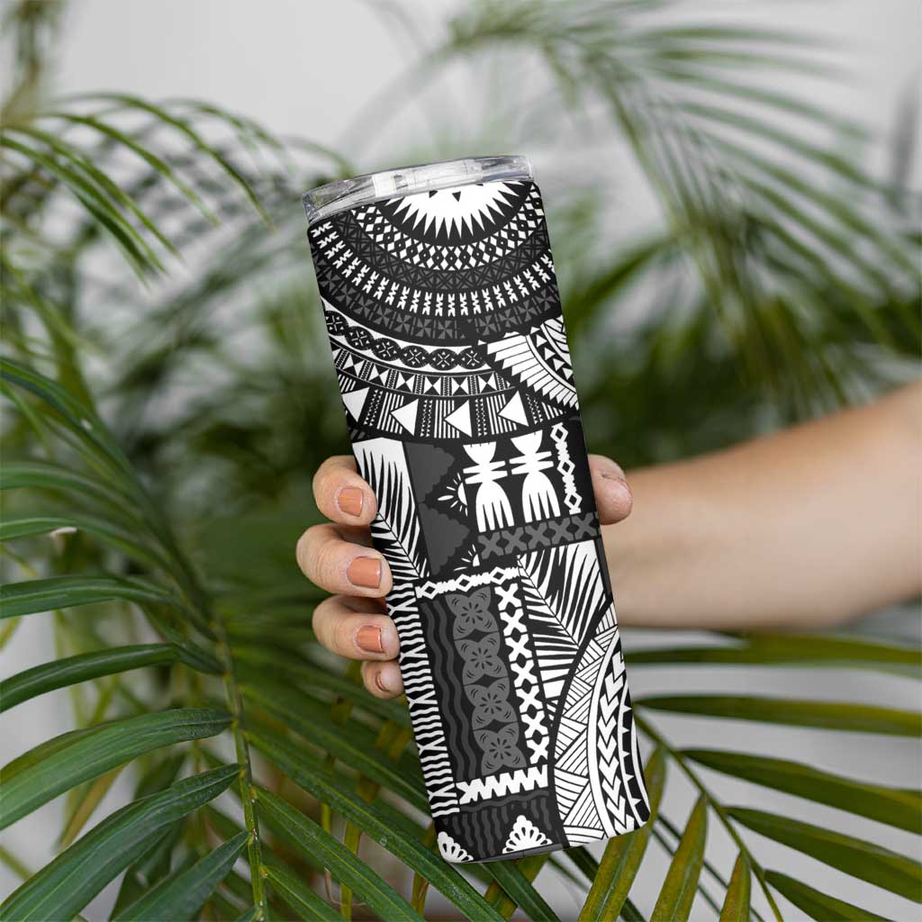 Fiji Rugby Personalised Bula Masi Skinny Tumbler Fish Tail Kaivity Cibi - Black