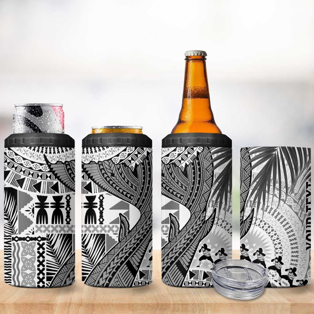 Fiji Rugby Personalised Bula Masi 4 in 1 Can Cooler Tumbler Fish Tail Kaivity Cibi - White