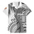Fiji Rugby Personalised Bula Masi Family Matching Long Sleeve Bodycon Dress and Hawaiian Shirt Fish Tail Kaivity Cibi - White