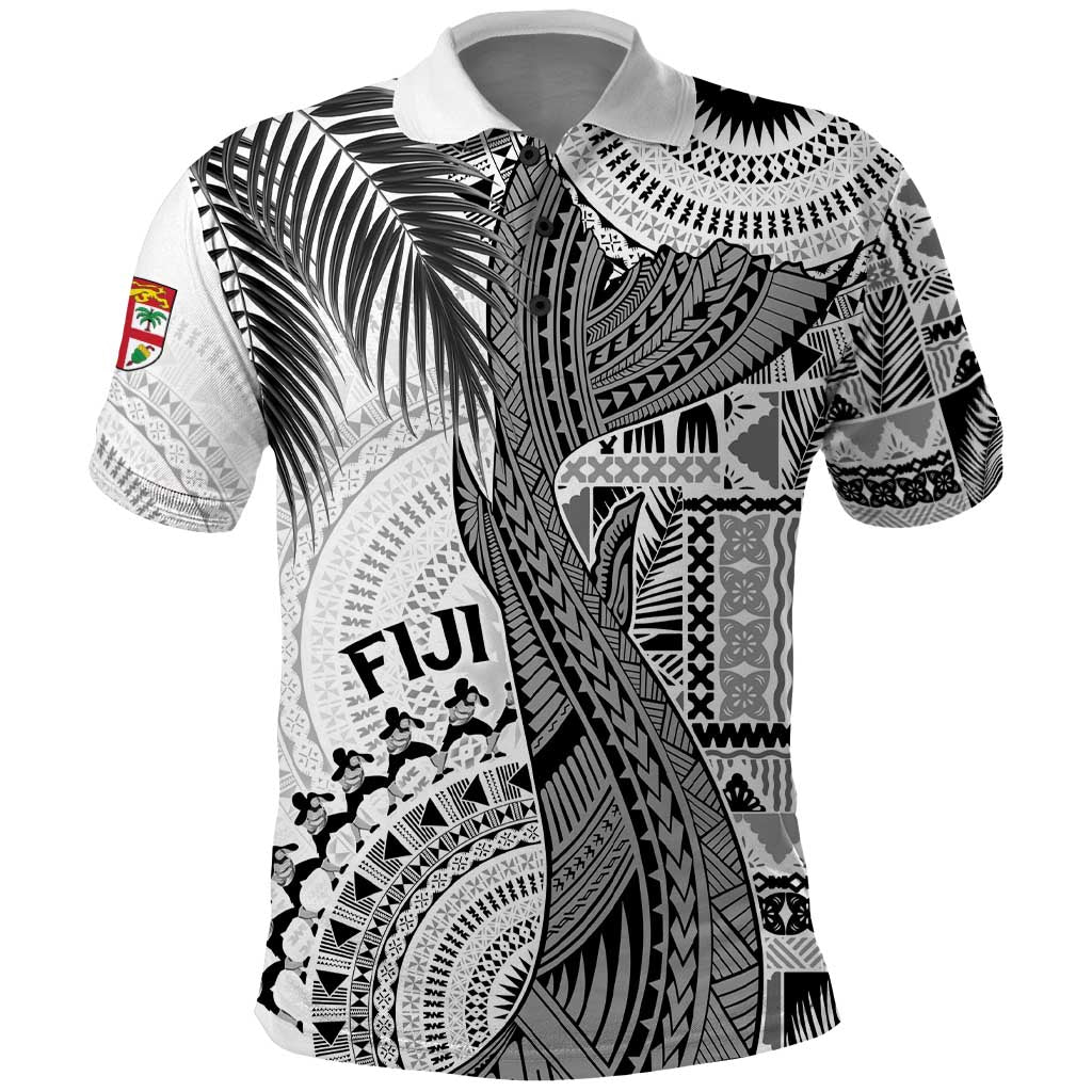 Fiji Rugby Personalised Bula Masi Polo Shirt Fish Tail Kaivity Cibi - White