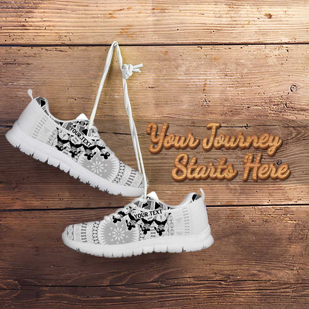 Fiji Rugby Personalised Bula Masi Sneakers Fish Tail Kaivity Cibi - White