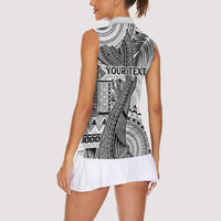 Fiji Rugby Personalised Bula Masi Women Sleeveless Polo Shirt Fish Tail Kaivity Cibi - White