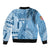 Fiji Rugby Personalised Bula Masi Bomber Jacket Fish Tail Kaivity Cibi - Turquoise