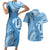 Fiji Rugby Personalised Bula Masi Couples Matching Short Sleeve Bodycon Dress and Hawaiian Shirt Fish Tail Kaivity Cibi - Turquoise