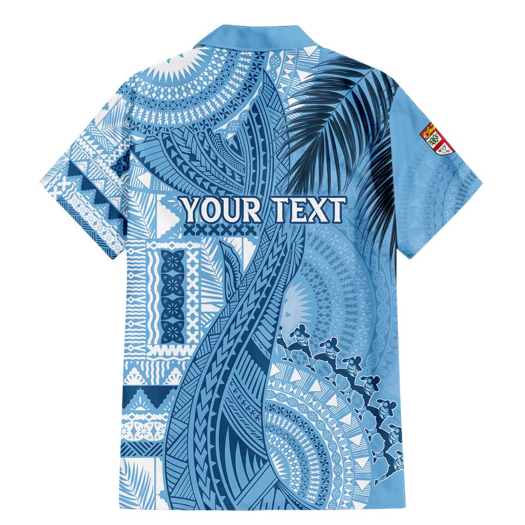 Fiji Rugby Personalised Bula Masi Family Matching Mermaid Dress and Hawaiian Shirt Fish Tail Kaivity Cibi - Turquoise LT7 - Polynesian Pride