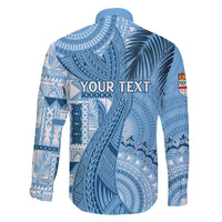 Fiji Rugby Personalised Bula Masi Family Matching Mermaid Dress and Hawaiian Shirt Fish Tail Kaivity Cibi - Turquoise LT7 - Polynesian Pride