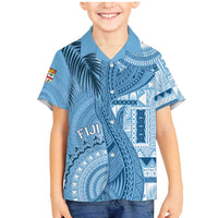 Fiji Rugby Personalised Bula Masi Family Matching Mermaid Dress and Hawaiian Shirt Fish Tail Kaivity Cibi - Turquoise LT7 Son's Shirt Turquoise - Polynesian Pride
