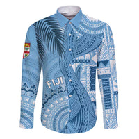 Fiji Rugby Personalised Bula Masi Family Matching Short Sleeve Bodycon Dress and Hawaiian Shirt Fish Tail Kaivity Cibi - Turquoise LT7 Dad's Shirt - Long Sleeve Turquoise - Polynesian Pride