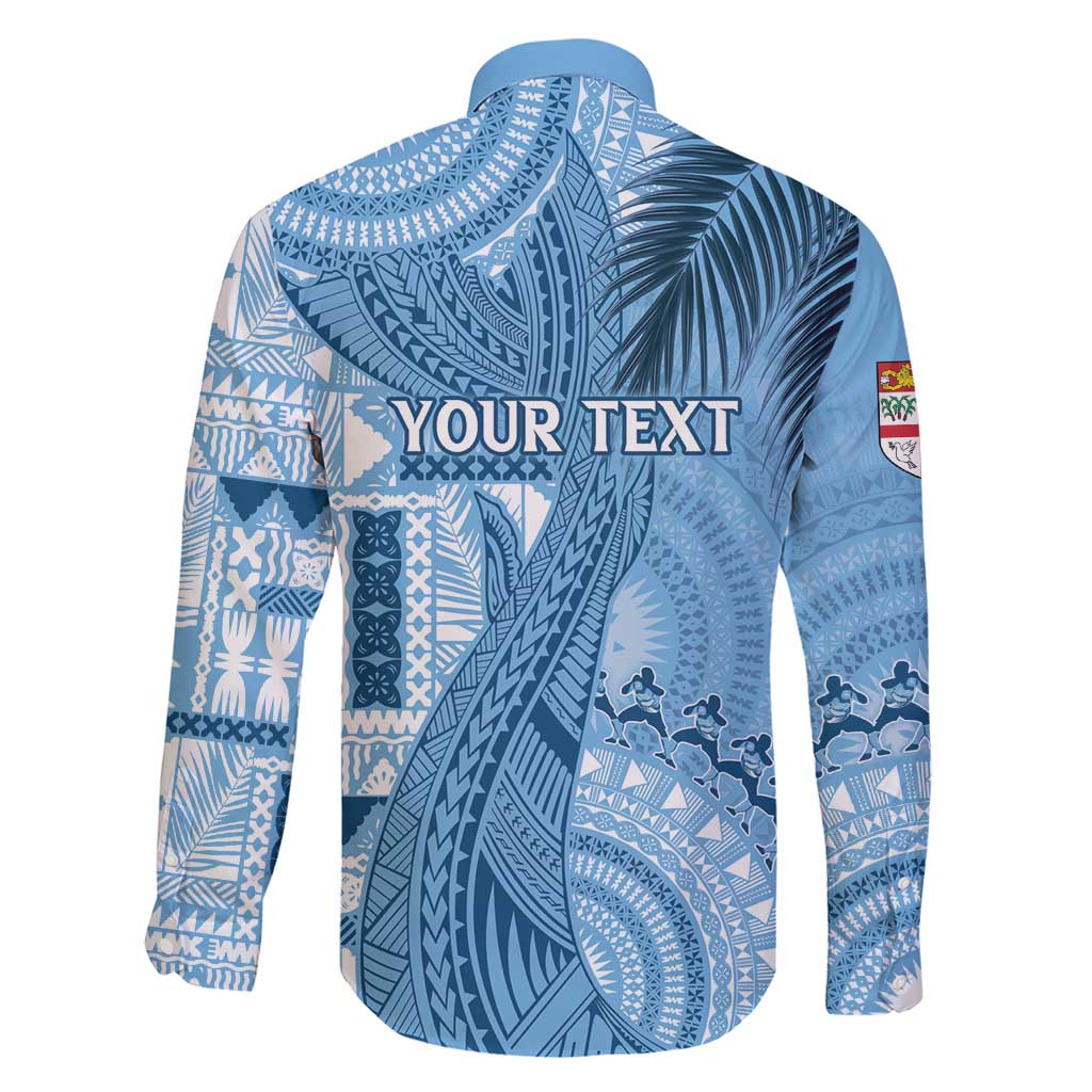 Fiji Rugby Personalised Bula Masi Family Matching Short Sleeve Bodycon Dress and Hawaiian Shirt Fish Tail Kaivity Cibi - Turquoise LT7 - Polynesian Pride