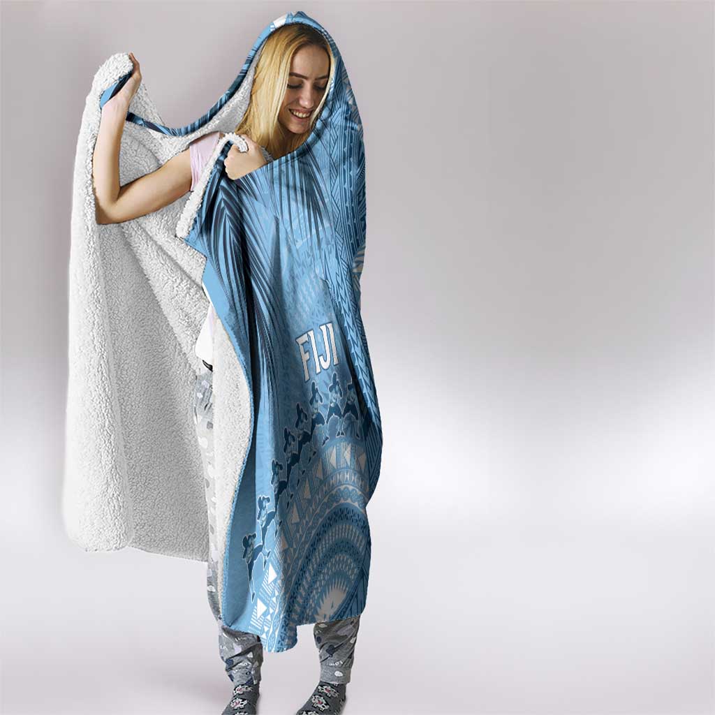 Fiji Rugby Bula Masi Hooded Blanket Fish Tail Kaivity Cibi - Turquoise